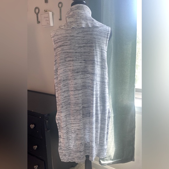 NWT, a.n.a. White & Black Spacedye lightweight tunic sweater vest, Sz. 0X - Picture 4 of 13